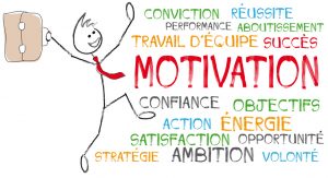 personnage et nuage de mots motivation